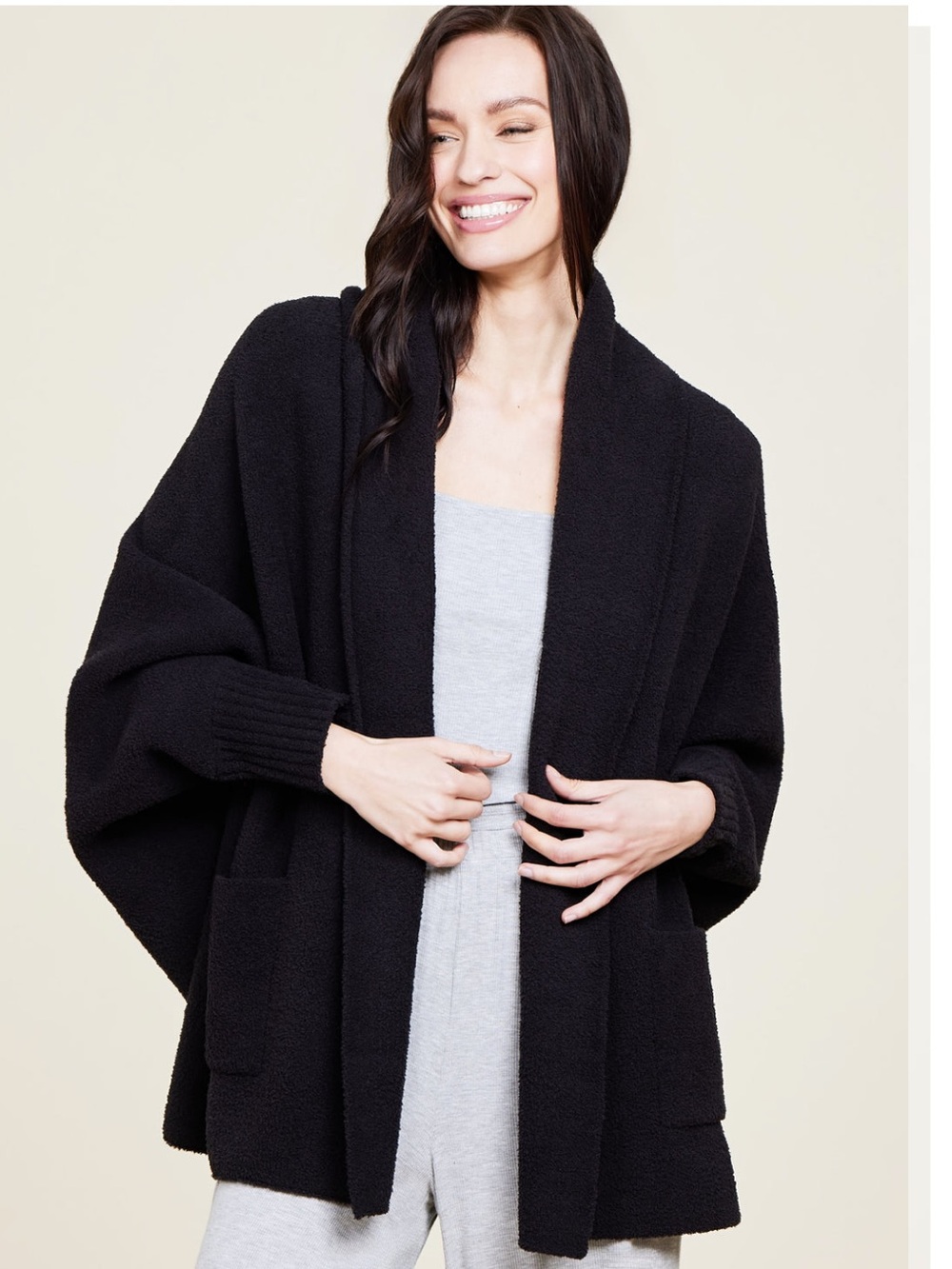Barefoot Dreams CozyChic Blanket Wrap Black
